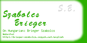 szabolcs brieger business card